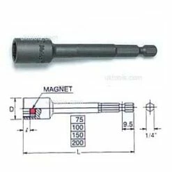 Koken 115.100-13 13mm Nut Setter With Magnet 1/4Hex Drive 100mm